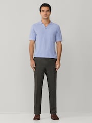 Hackett Blue Knitted Short Sleeve Polo Shirt - Image 4 of 6