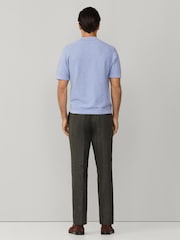 Hackett Blue Knitted Short Sleeve Polo Shirt - Image 5 of 6