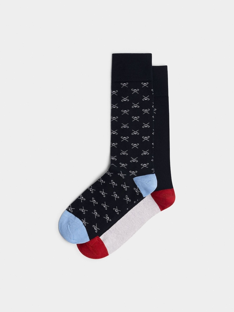 藍色 - Hackett Icon Socks 2 Pack - 圖片 1/4