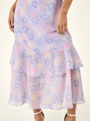 Roman Purple Petite Frill Hem Dress - Image 5 of 5