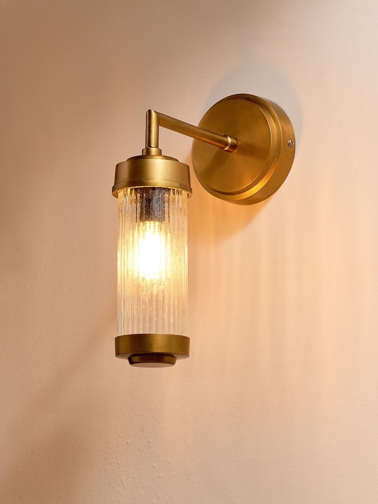 Nkuku Antique Brass Akurdi Bathroom Single Wall Lamp - Image 1 of 5 Nkuku Antique Brass Akurdi Bathroom Single Wall Lamp - Image 1 of 5