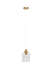 Nkuku Natural Varuna Mango Wood & Glass Pendant Lamp - Image 4 of 4