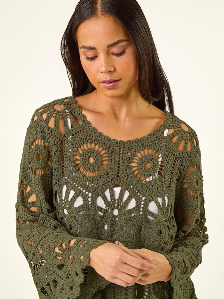 Roman Green Crochet Top - Image 1 of 5
