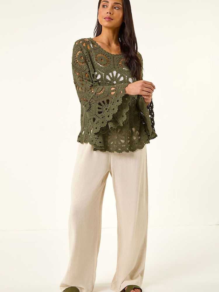 Roman Green Crochet Top - Image 2 of 5