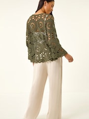 Roman Green Crochet Top - Image 3 of 5