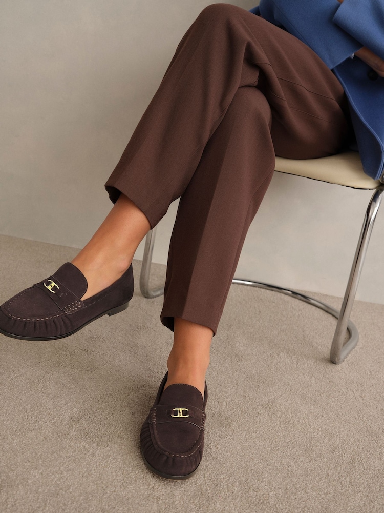 Hobbs Chocolate Brown Alana Loafers - Image 1 of 6