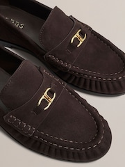 Hobbs Chocolate Brown Alana Loafers - Image 6 of 6