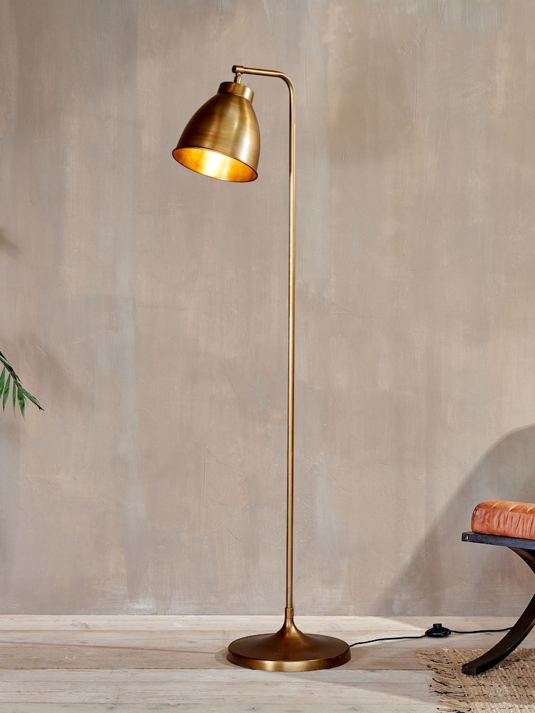 Nkuku Antique Brass Muturi Floor Lamp - Image 1 of 2 Nkuku Antique Brass Muturi Floor Lamp - Image 1 of 2