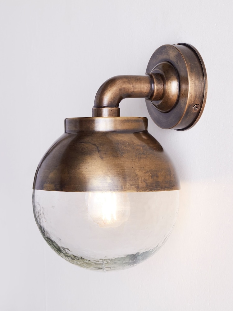 Nkuku Antique Brass Abeo Outdoor Wall Lamp - Image 1 of 4 Nkuku Antique Brass Abeo Outdoor Wall Lamp - Image 1 of 4