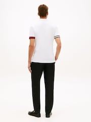 Tommy Hilfiger White Slim Fit Interlock Knit Tipped Polo Shirt - Image 2 of 5
