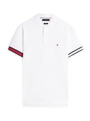 Tommy Hilfiger White Slim Fit Interlock Knit Tipped Polo Shirt - Image 5 of 5