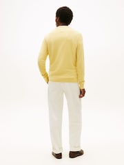 Tommy Hilfiger Yellow Flag Embroidery Crew Neck Jumper - Image 3 of 5