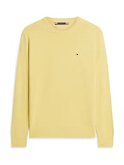 Tommy Hilfiger Yellow Flag Embroidery Crew Neck Jumper - Image 5 of 5