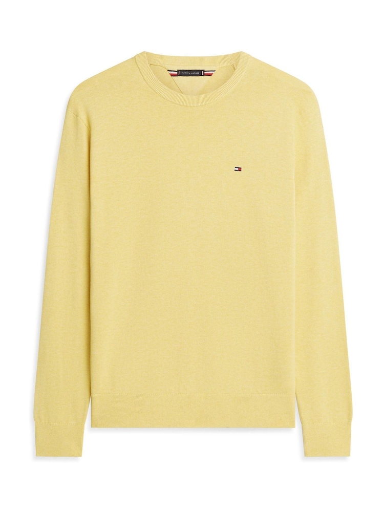 Tommy Hilfiger Yellow Flag Embroidery Crew Neck Jumper - Image 5 of 5