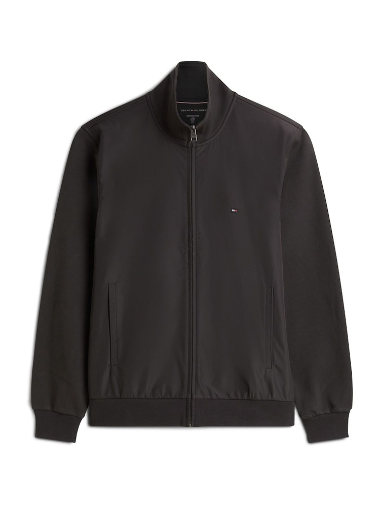 Tommy Hilfiger Black Intechno Knit Flag Embroidery Zip Through Jumper - Image 5 of 5 Tommy Hilfiger Black Intechno Knit Flag Embroidery Zip Through Jumper - Image 5 of 5