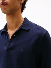 Tommy Hilfiger Blue Regular Fit Knit Polo Shirt - Image 4 of 7