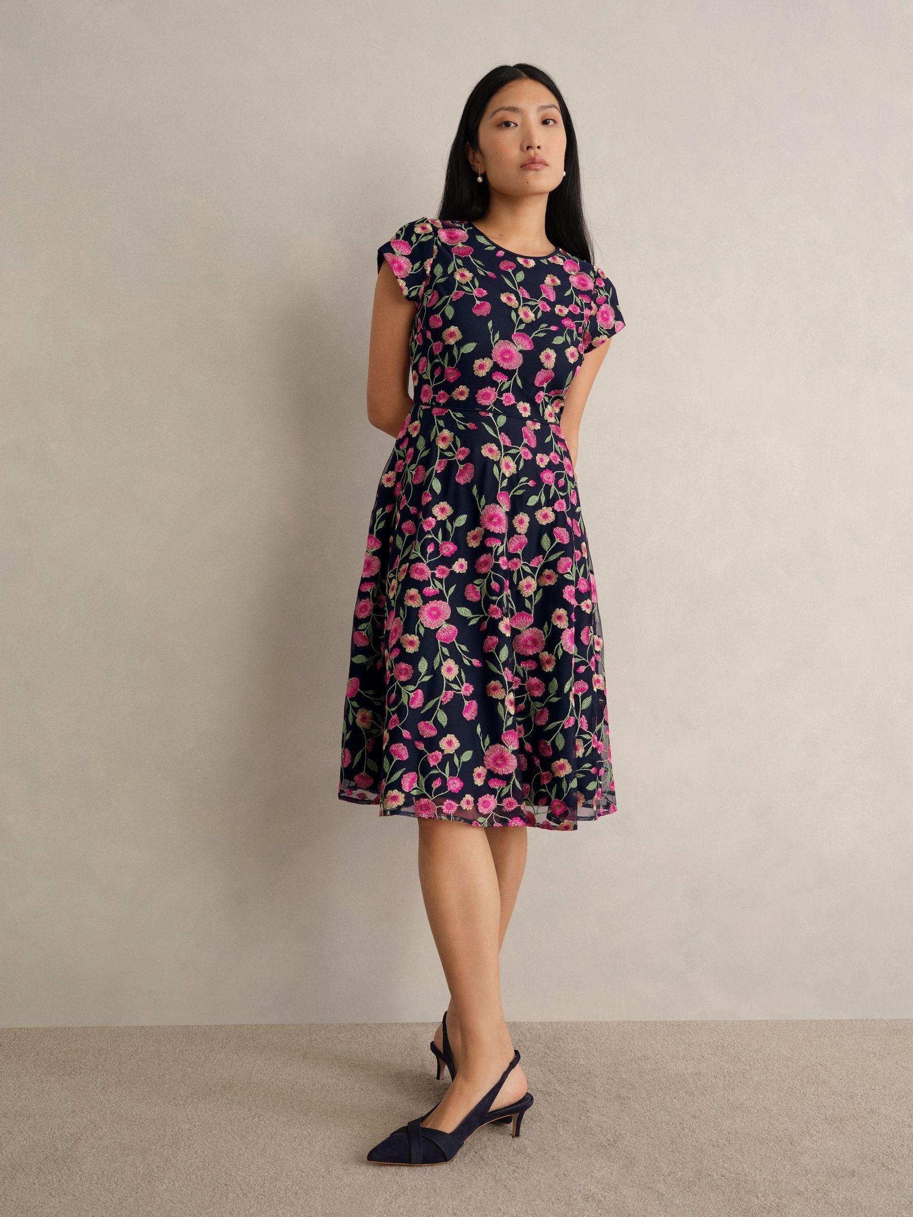 Buy Hobbs Blue Tia Embroidered Dress from Next USA Buy Hobbs Blue Tia Embroidered Dress from Next USA
