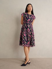 Hobbs Blue Tia Embroidered Dress - Image 1 of 3