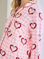 Chelsea Peers Chilli Heart Print Long Pyjamas Set - תמונה 3 מתוך 5