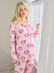 Chelsea Peers Chilli Heart Print Long Pyjamas Set - תמונה 5 מתוך 5