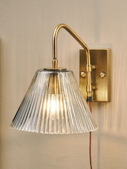 Nkuku Antique Brass Akoli Glass Wall Lamp - Image 1 of 5