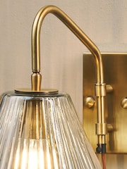 Nkuku Antique Brass Akoli Glass Wall Lamp - Image 2 of 5