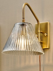 Nkuku Antique Brass Akoli Glass Wall Lamp - Image 3 of 5