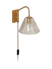Nkuku Antique Brass Akoli Glass Wall Lamp - Image 4 of 5