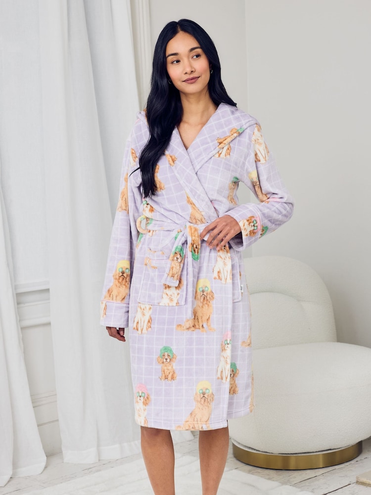 Chelsea Peers Purple Fleece Spa Dogs Dressing Gown - Image 1 of 5