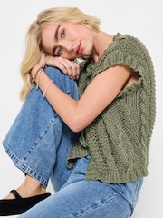 Joe Browns Green Louisa Sleeveless Cable Knit Cardigan - Image 2 of 5