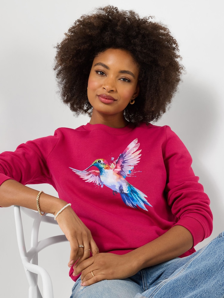 Joe Browns Pink Harmonious Hummingbird Graphic Sweatshirt - Image 1 of 5