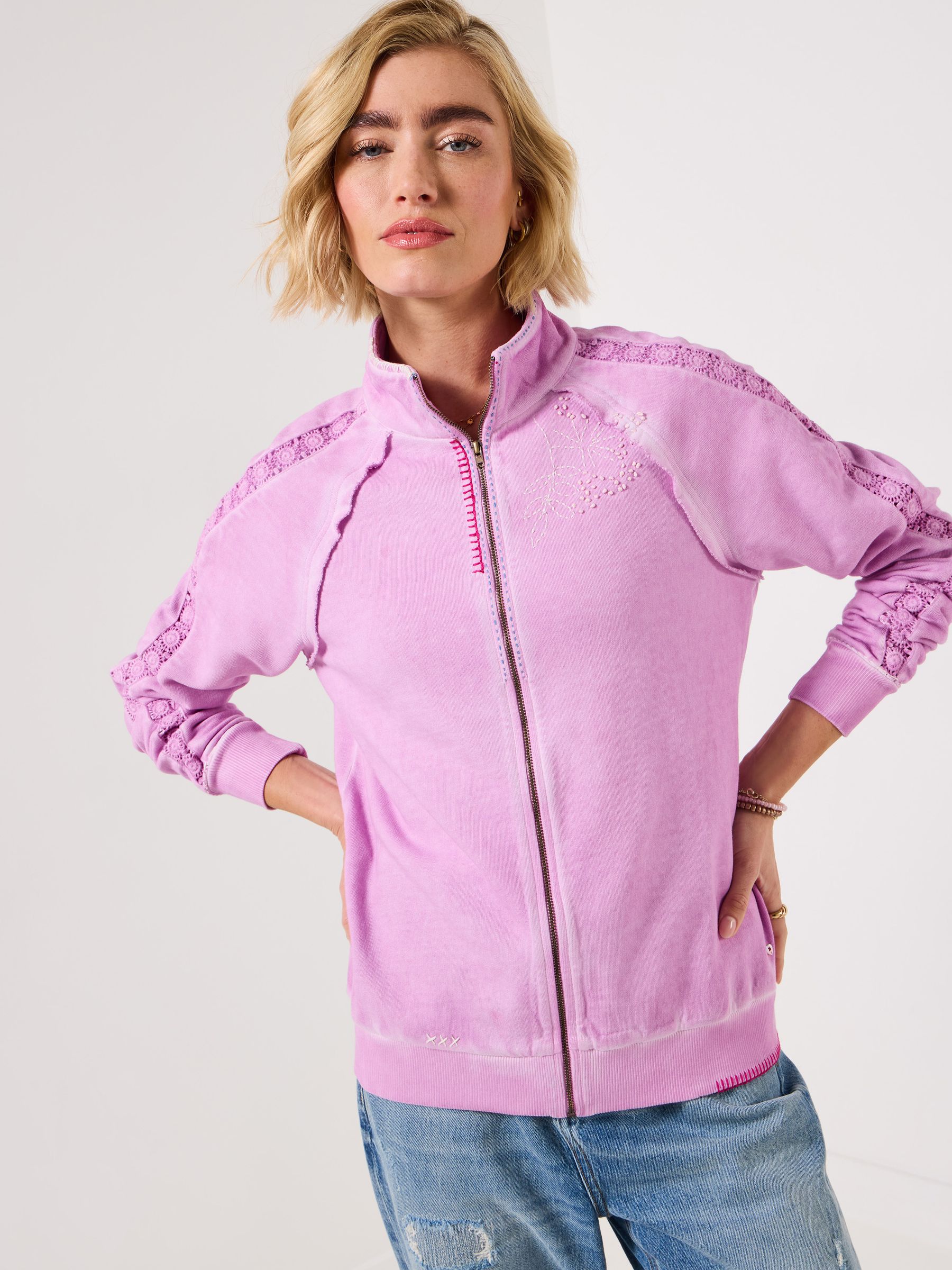 Buy Joe Browns Pink Free Spirit Zip Through Hoodie from the Next