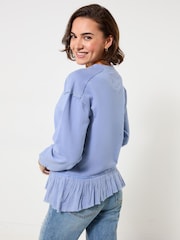 Joe Browns Purple Elodie Embroidered Woven Hem Sweat Top - Image 4 of 5