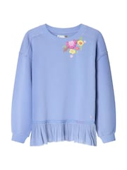 Joe Browns Purple Elodie Embroidered Woven Hem Sweat Top - Image 5 of 5