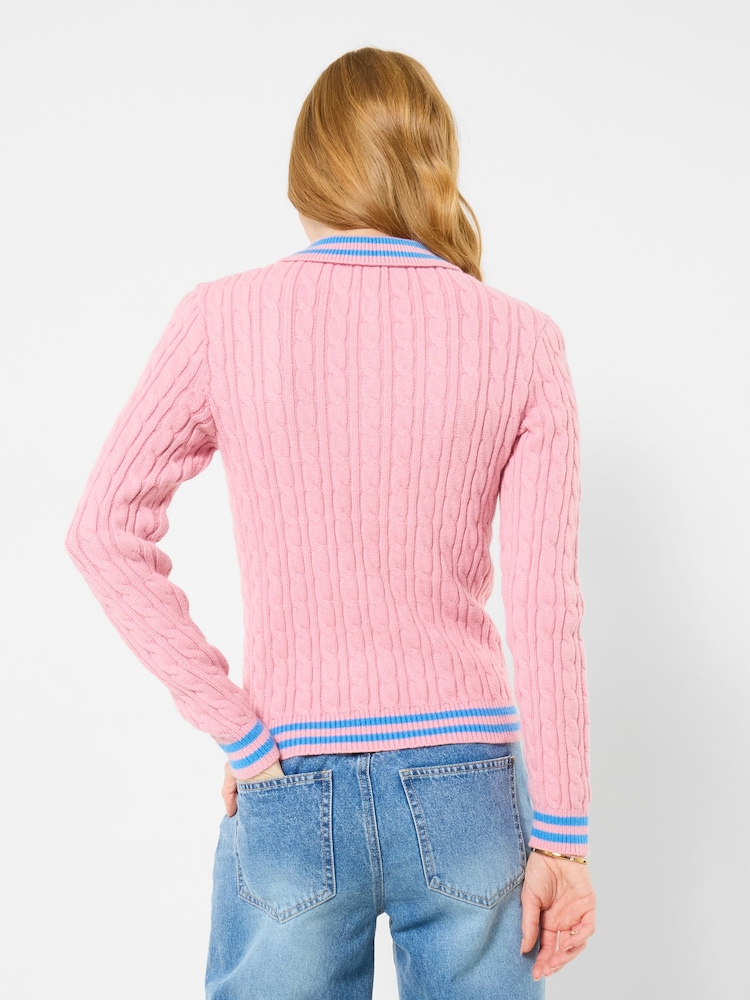 Joe Browns Frankie Collared Cable Knit Jumper - Imaginea 2 din 5