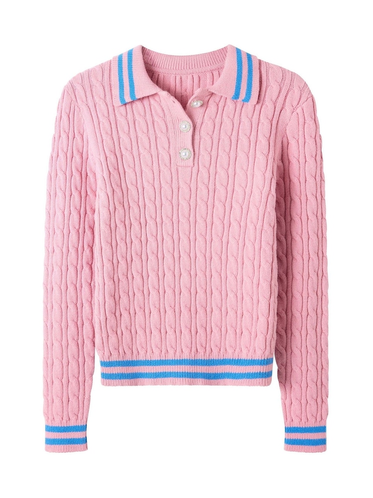 Joe Browns Frankie Collared Cable Knit Jumper - Imaginea 5 din 5