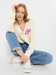 Joe Browns Cream Amour Embroidered Cable Knit Cardigan - Image 2 of 6