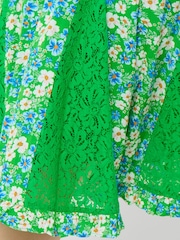 Joe Browns Green Floral Dreams Woven Knee Length Godet Skirt - Image 4 of 5