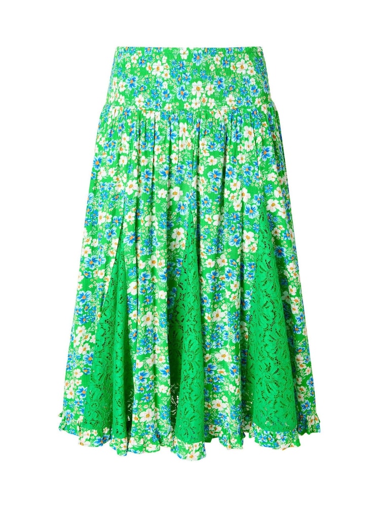 Joe Browns Green Floral Dreams Woven Knee Length Godet Skirt - Image 5 of 5