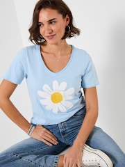 Joe Browns Blue Delightful Daisy Graphic T-Shirt - Image 1 of 5