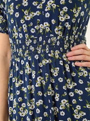 Roman Blue Ditsy V-Neck Midi Dress - Image 5 of 5