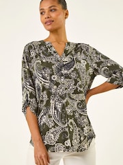 Roman Green Puff Print Shirt - Image 1 of 5