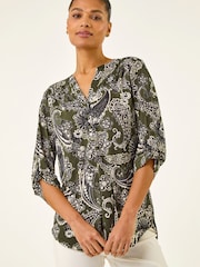 Roman Green Puff Print Shirt - Image 4 of 5