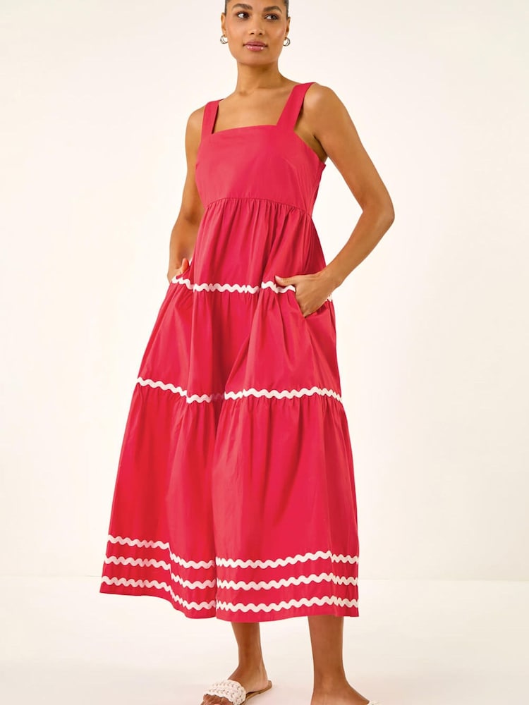 Rosa - Roman Ric Rac Tiered Midi Dress - Bild 2 von 5