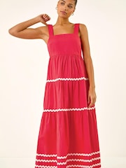 Rosa - Roman Ric Rac Tiered Midi Dress - Bild 4 von 5