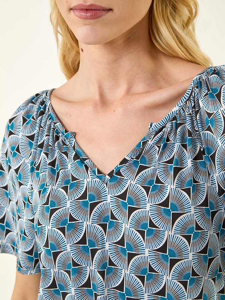 Roman Top mit abstraktem Print - Bild 6 von 6