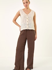 Roman White Sequin Detail Waistcoat - Image 4 of 5