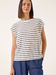 Roman White Stripe Print T-Shirt - Image 2 of 5