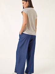 Roman White Stripe Print T-Shirt - Image 3 of 5