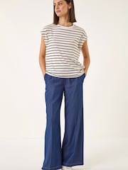 Roman White Stripe Print T-Shirt - Image 4 of 5